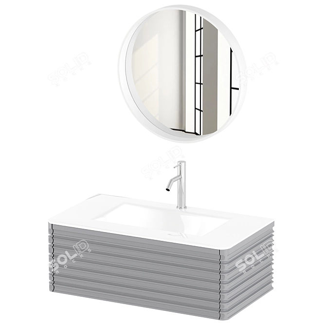 Sleek and Modern Ernie Bathroom Vanity 3D model image 3