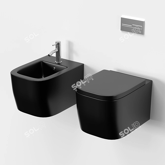 Antonio Lupi Comodo2: Sleek and Stylish Hanging Bidet and Toilet 3D model image 1