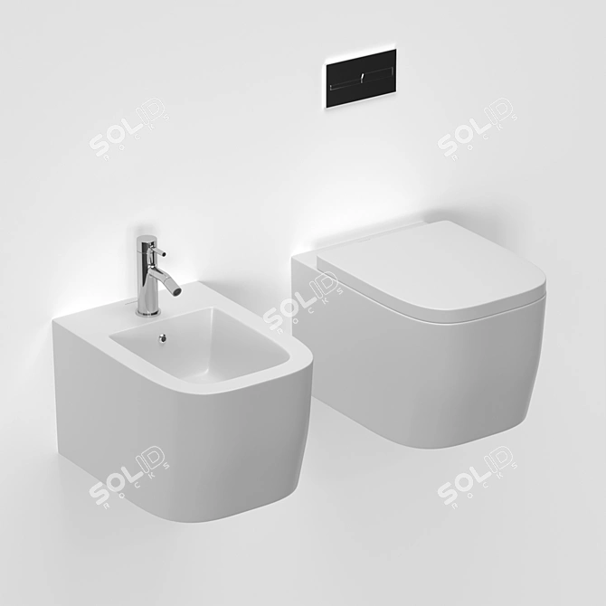 Antonio Lupi Comodo2: Sleek and Stylish Hanging Bidet and Toilet 3D model image 2