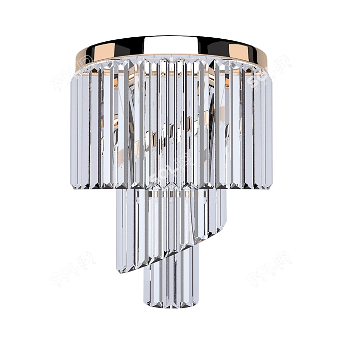 Luxury Gold Crystal Wall Sconce 3D model image 1