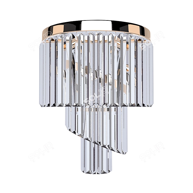 Luxury Gold Crystal Wall Sconce 3D model image 2