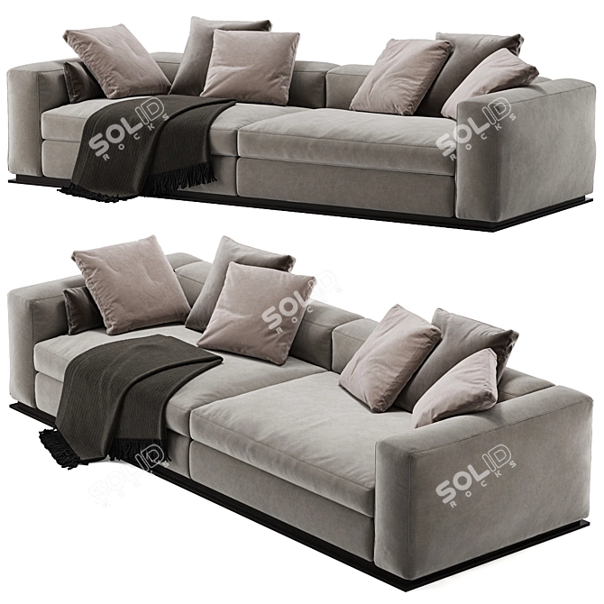 Elegant Minotti Leonard Sofa: Modern Design for Comfort 3D model image 2