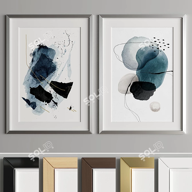 Modern Art Frame A42: 2 Frames, 6 Materials, 50 * 70 cm 3D model image 3