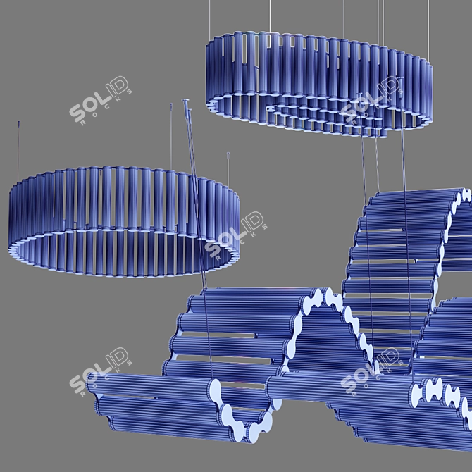 Viabizzuno Coppibartali: Versatile Aluminum Pendant Light 3D model image 3