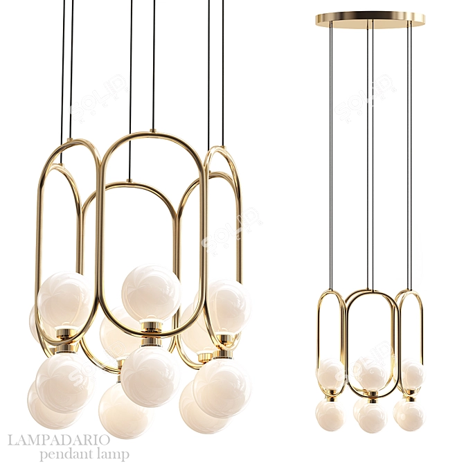 Elegant V-Ray Lampadario Pendant 3D model image 1