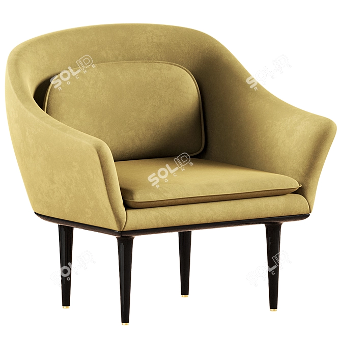 Sleek Modern Armchair 3D model image 1