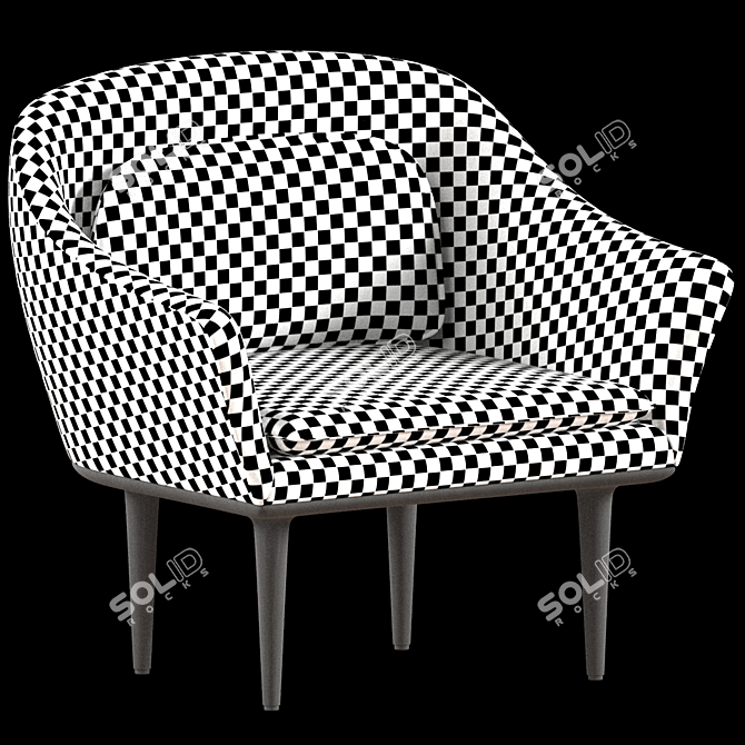 Sleek Modern Armchair 3D model image 2