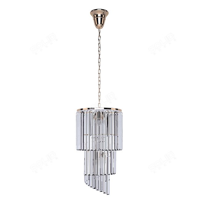 Elegant Gold Crystal Pendant Light 3D model image 1