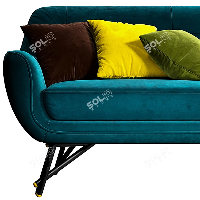 Sleek Sofa Teo with PBR Glossiness 3D model image 3