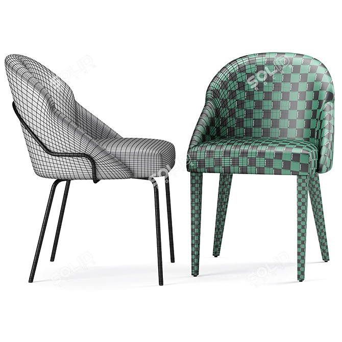 Elegant Paris Side Chair 3D model image 5
