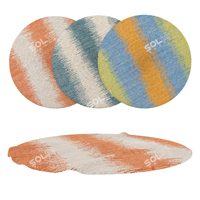 Versatile Round Carpets Set 3D model image 1