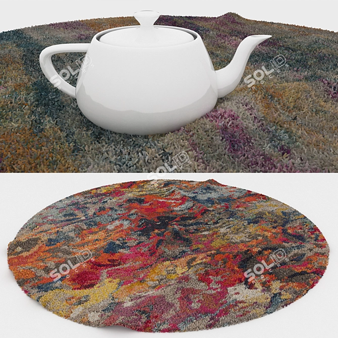 Round Carpets Set: Versatile, High-Quality Rugs 3D model image 3