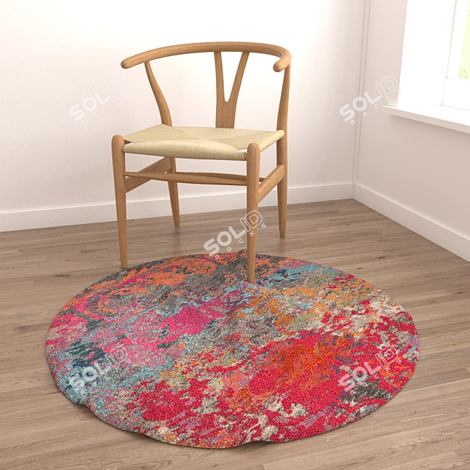 Round Carpets Set: Versatile, High-Quality Rugs 3D model image 4