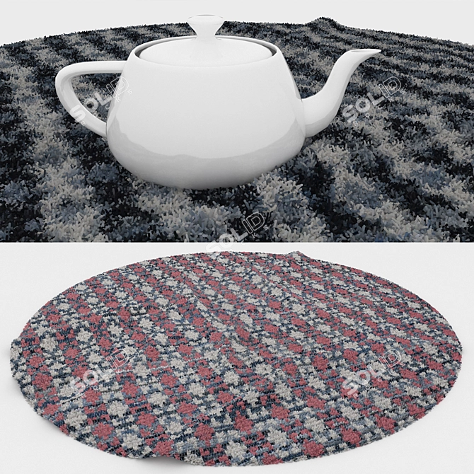 Round Carpet Set: Versatile and Realistic 3D model image 3