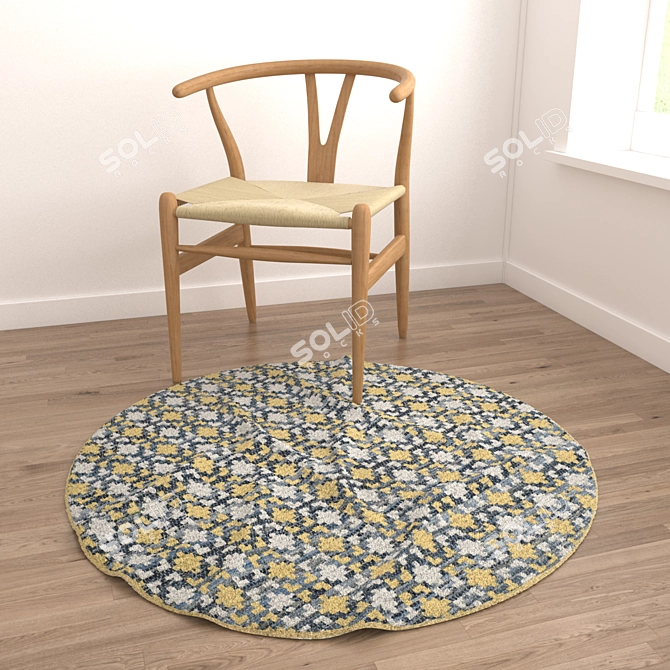 Round Carpet Set: Versatile and Realistic 3D model image 4