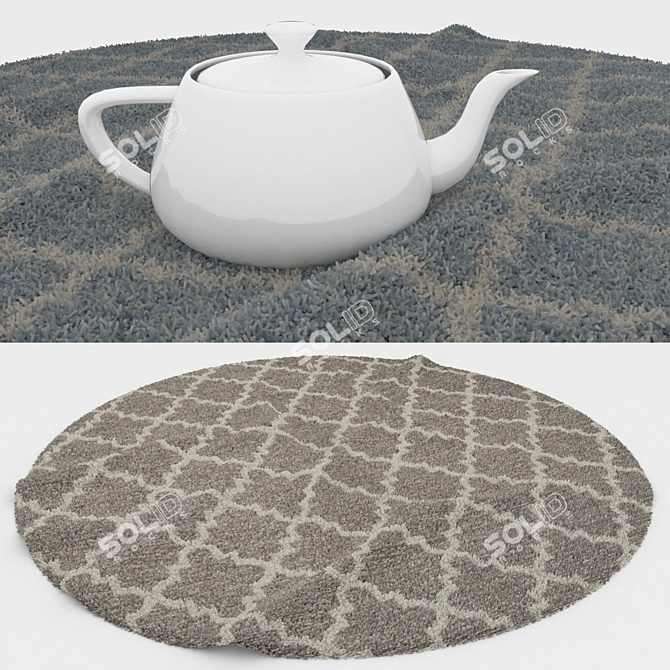 Round Carpet Set with Variations 3D model image 3