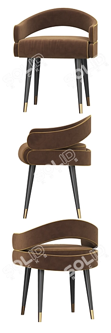 Luxurious Velvet Dining Chair 3D model image 2