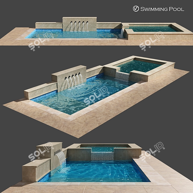 Professional 3D Pool Design Bundle 3D model image 1