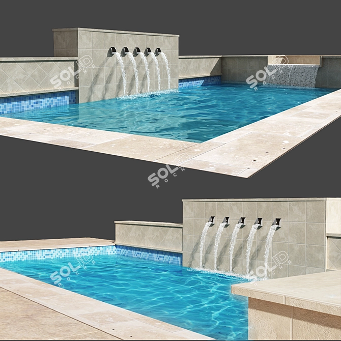 Professional 3D Pool Design Bundle 3D model image 2