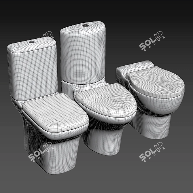 Modern Toilet Bowls with Realistic 3D Models 3D model image 8