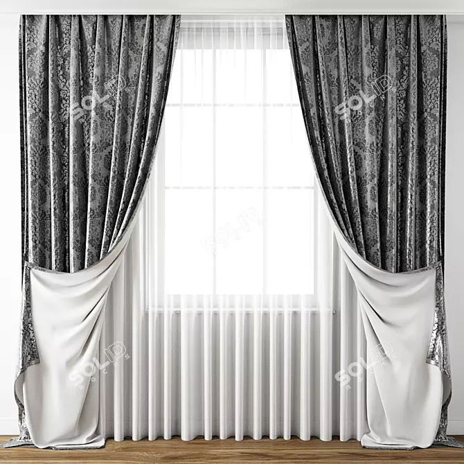 Elegant Curtain Design 3D model image 1