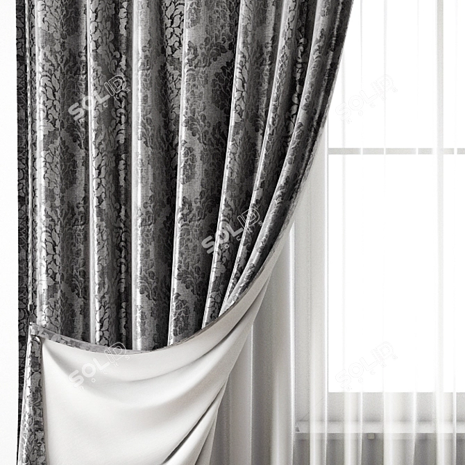 Elegant Curtain Design 3D model image 2