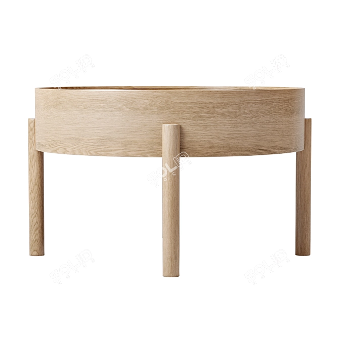 Elegant Oak Arc Coffee Table 3D model image 2