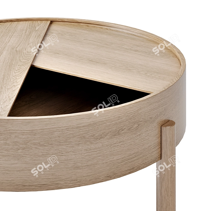 Elegant Oak Arc Coffee Table 3D model image 4