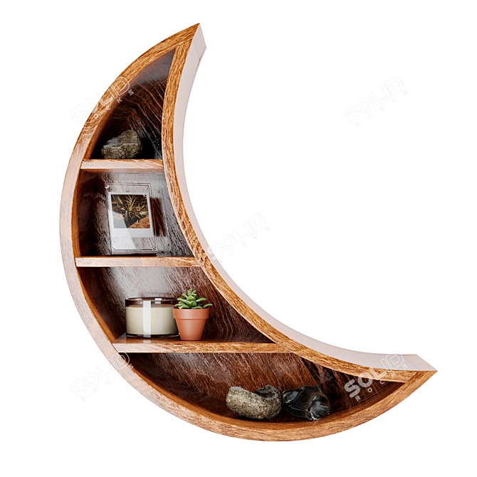 Lunar Wall Shelf - Stylish and Functional 3D model image 2