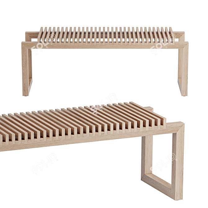 Versatile Teak Bench: Indoors & Outdoors 3D model image 1