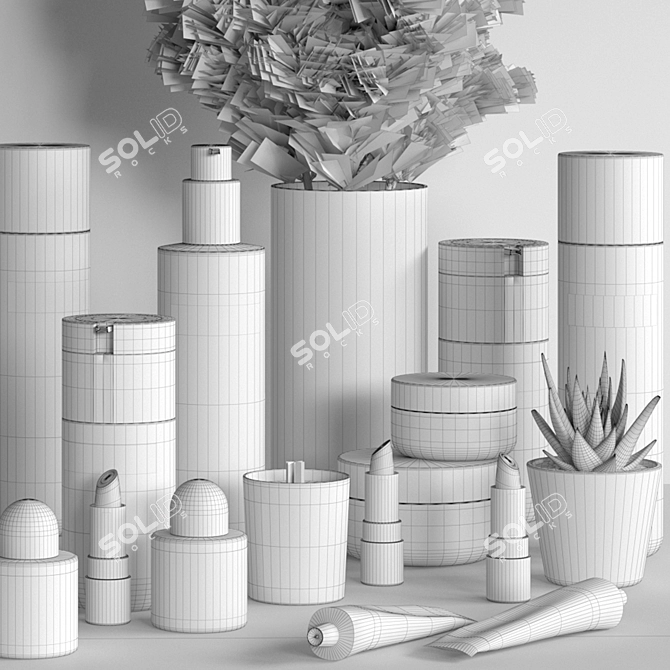 Modern Bathroom Accessories Set 3D model image 5