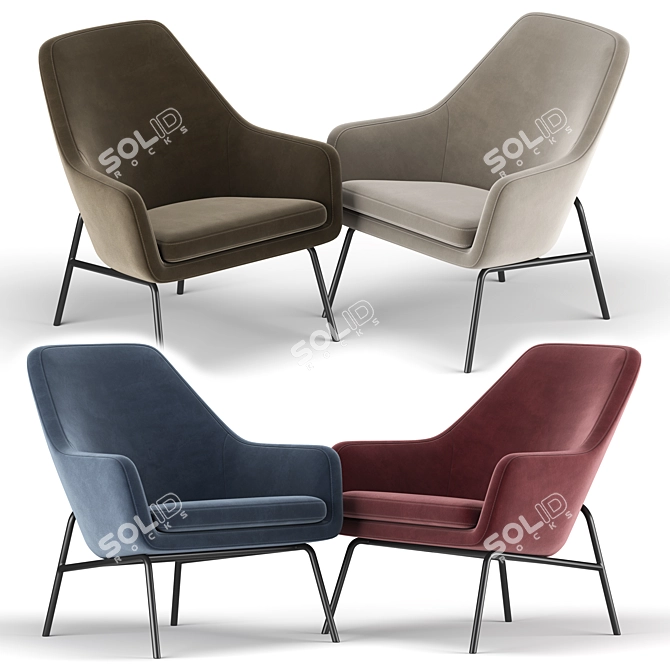 MoDRN Coastal Accent Chair 3D model image 2