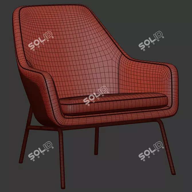 MoDRN Coastal Accent Chair 3D model image 5