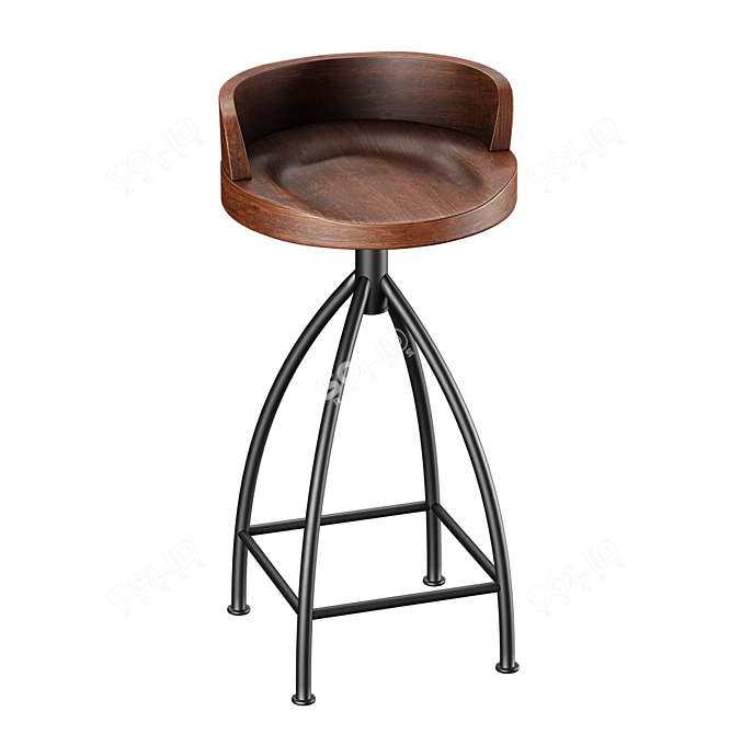 Sleek and Stylish Hinkley Bar Stool 3D model image 2