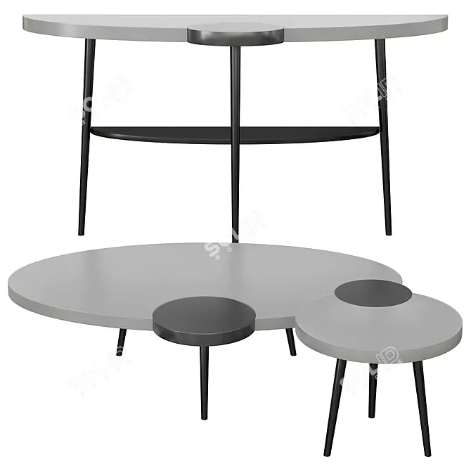Modern Esquisse Cocktail Table 3D model image 1