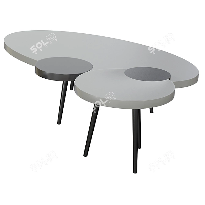 Modern Esquisse Cocktail Table 3D model image 2