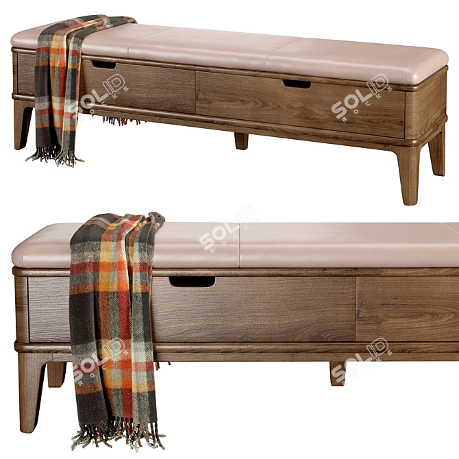 Grove Bench: Elegant and Functional 3D model image 1