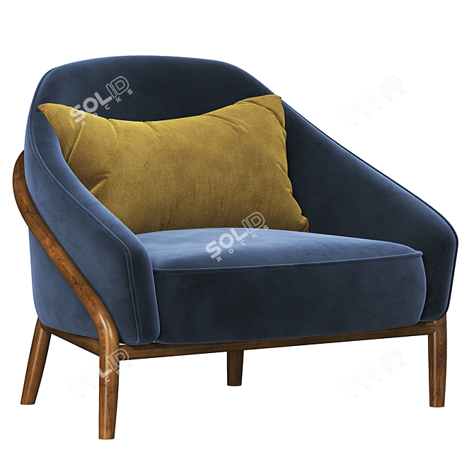 Elegant Adele Armchair: Stylish Comfort at Its Finest 3D model image 1