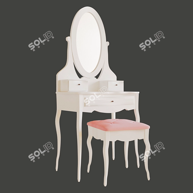 Adeline Makeup Vanity Table 3D model image 2