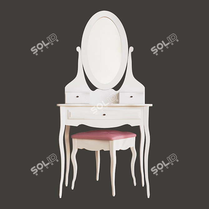 Adeline Makeup Vanity Table 3D model image 3