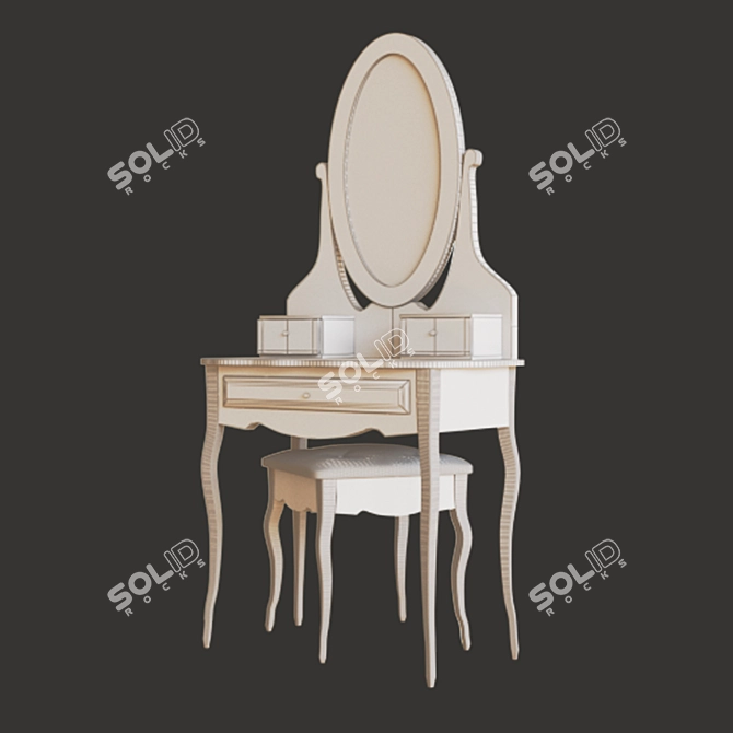 Adeline Makeup Vanity Table 3D model image 4