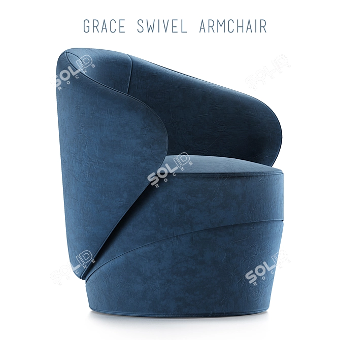 Grace Swivel Armchair: Timeless Elegance 3D model image 1