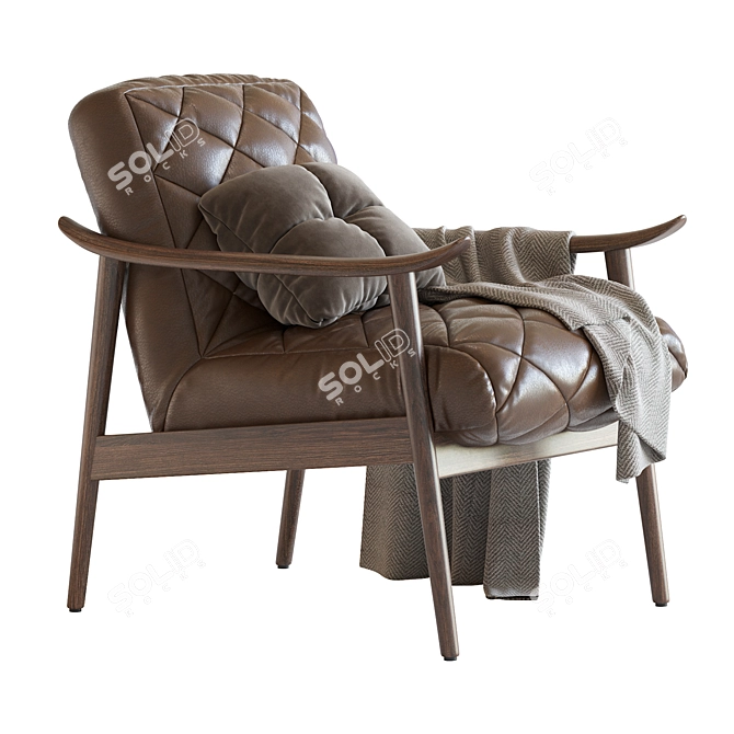 Retro-inspired Vegan Armchair 3D model image 4