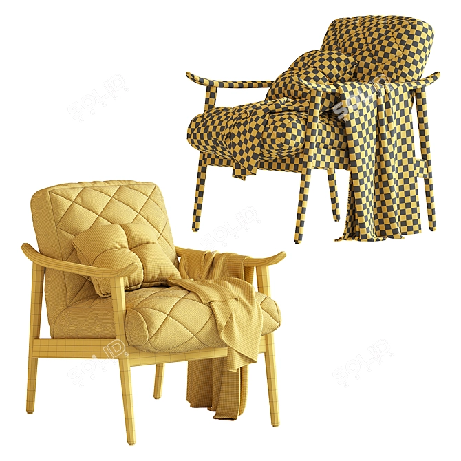 Retro-inspired Vegan Armchair 3D model image 5