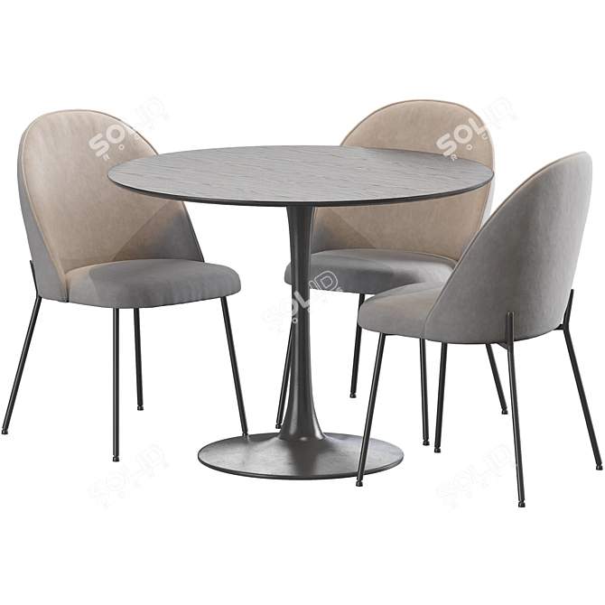 Elegant Dybvad Chair & Ringsted Table 3D model image 6