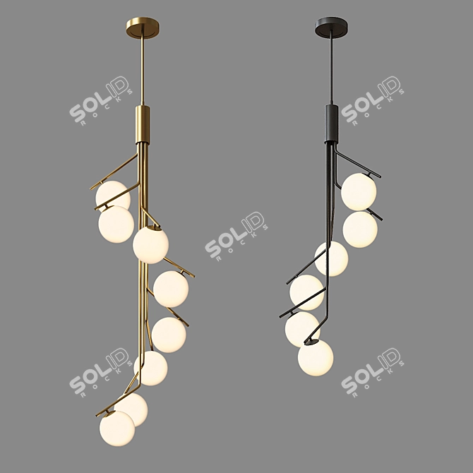 Elegant Lampatron Shirley: Modern Metal and Glass Lighting 3D model image 1