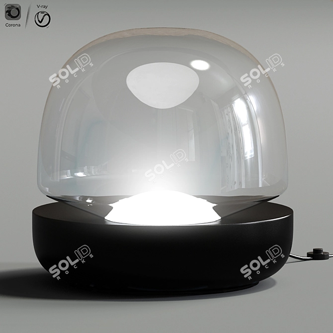 Sculpted Stone Table Lamp 3D model image 1
