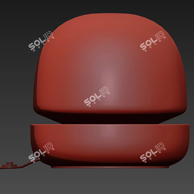 Sculpted Stone Table Lamp 3D model image 2