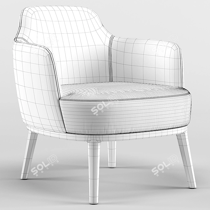 Elegant Lucylle Armchair by Lema 3D model image 5