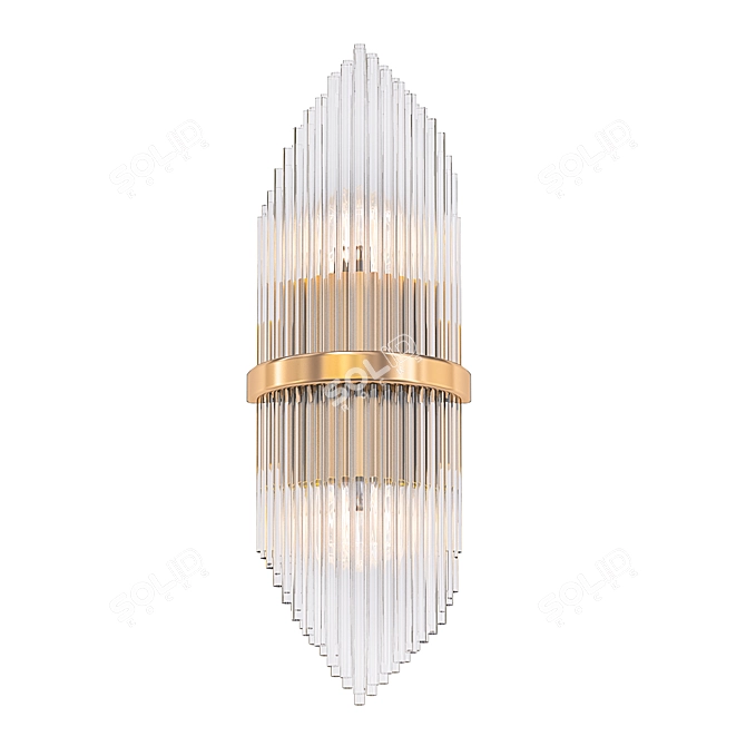 Gold Metal Glass Rod Vanity Light 3D model image 1